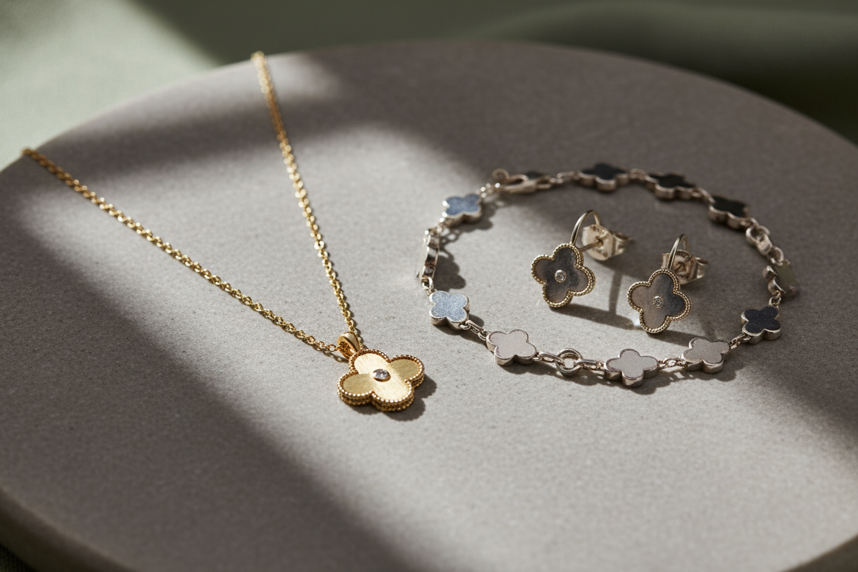 Clover Réaum jewelry. Real gold and silver